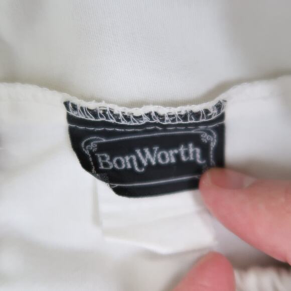 Vintage 90s Bon Worth white high rise pull-on shorts S - Picture 4 of 5